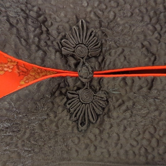 Solz Squirrel | Vintage 100% Silk Embroidered Reversible Mandarin Coat Size S - Picture 9 of 11